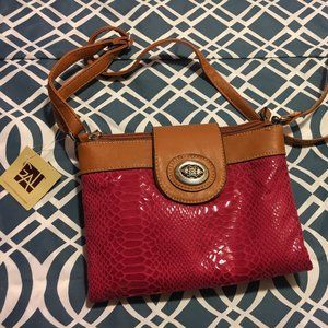 Tan and Pink leather purse